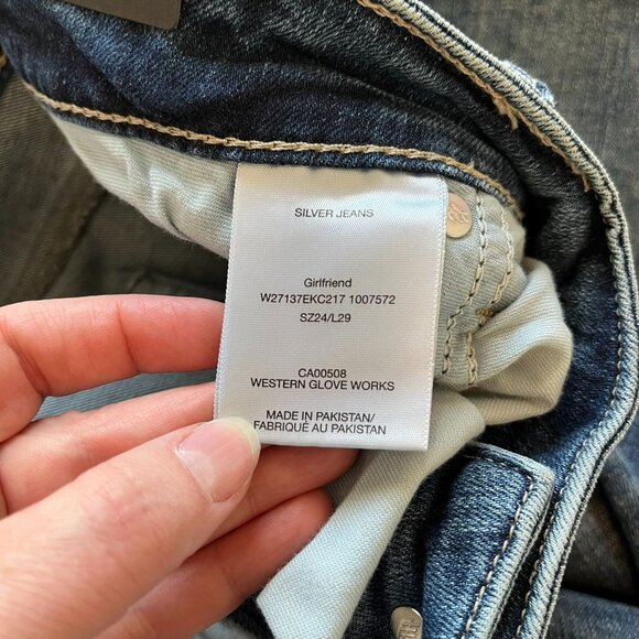 Silver Jeans Girlfriend Universal Fit Mid Rise Skinny Leg Eco-Friendly jeans 24 - Picture 10 of 12